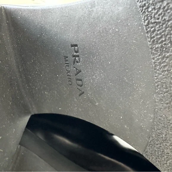 Prada Women's Chocolate Brushed Leather Heeled loafers size 36.5 - Picture 15 of 16